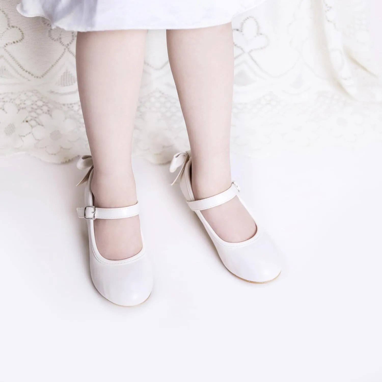 Girls Dress Shoes Low Heel Princess Shoes Wedding Party Mary Jane Flats for Toddler/Little Kids