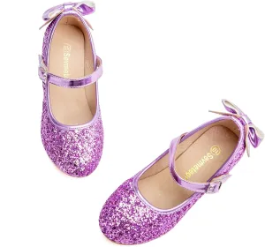 Girls Dress Shoes Low Heel Princess Shoes Wedding Party Mary Jane Flats for Toddler/Little Kids