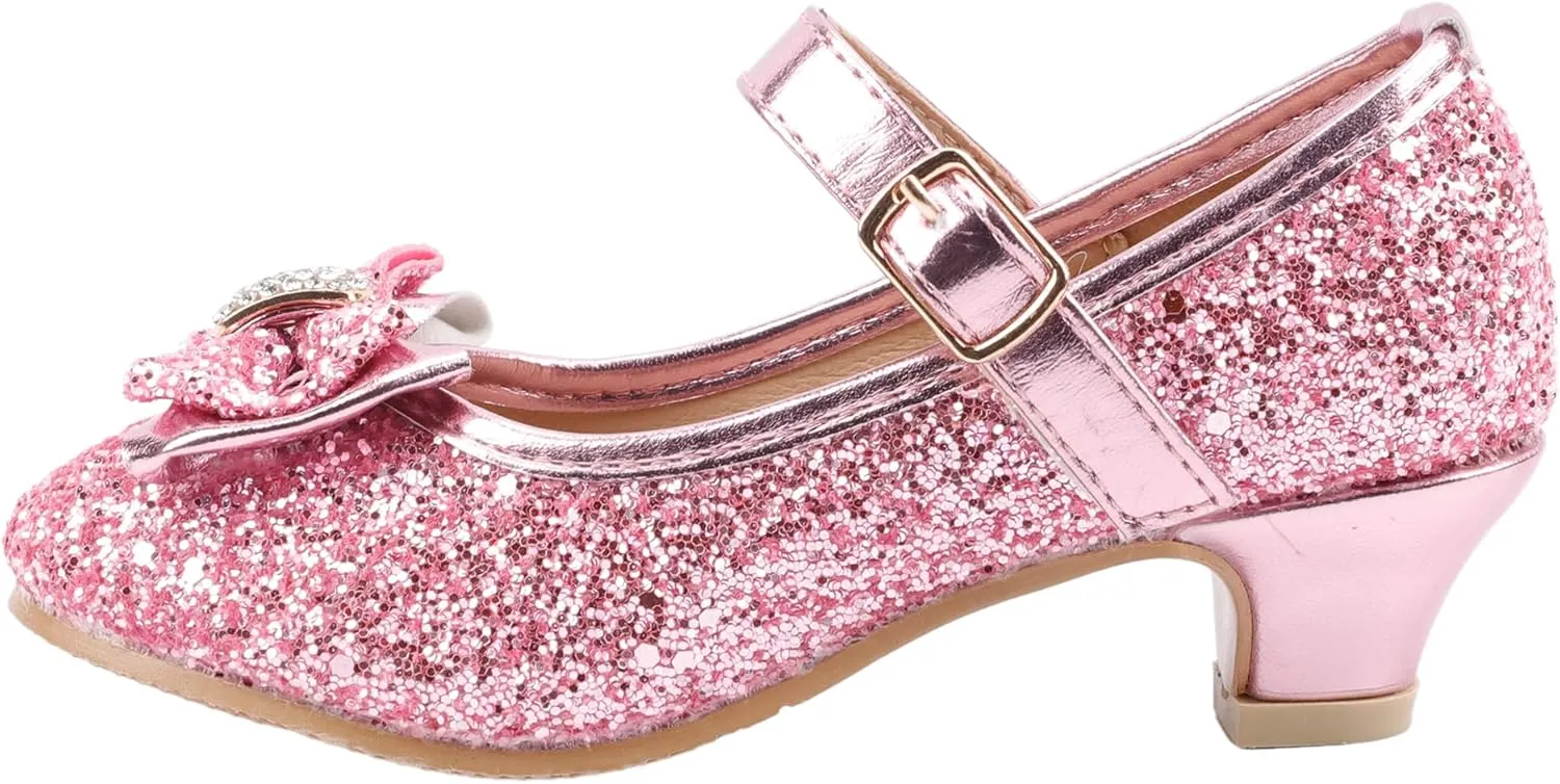 Girls Dress Shoes Low Heel Princess Shoes Wedding Party Mary Jane Flats for Toddler/Little Kids