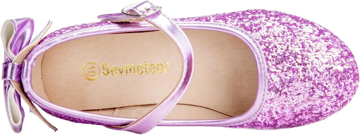 Girls Dress Shoes Low Heel Princess Shoes Wedding Party Mary Jane Flats for Toddler/Little Kids