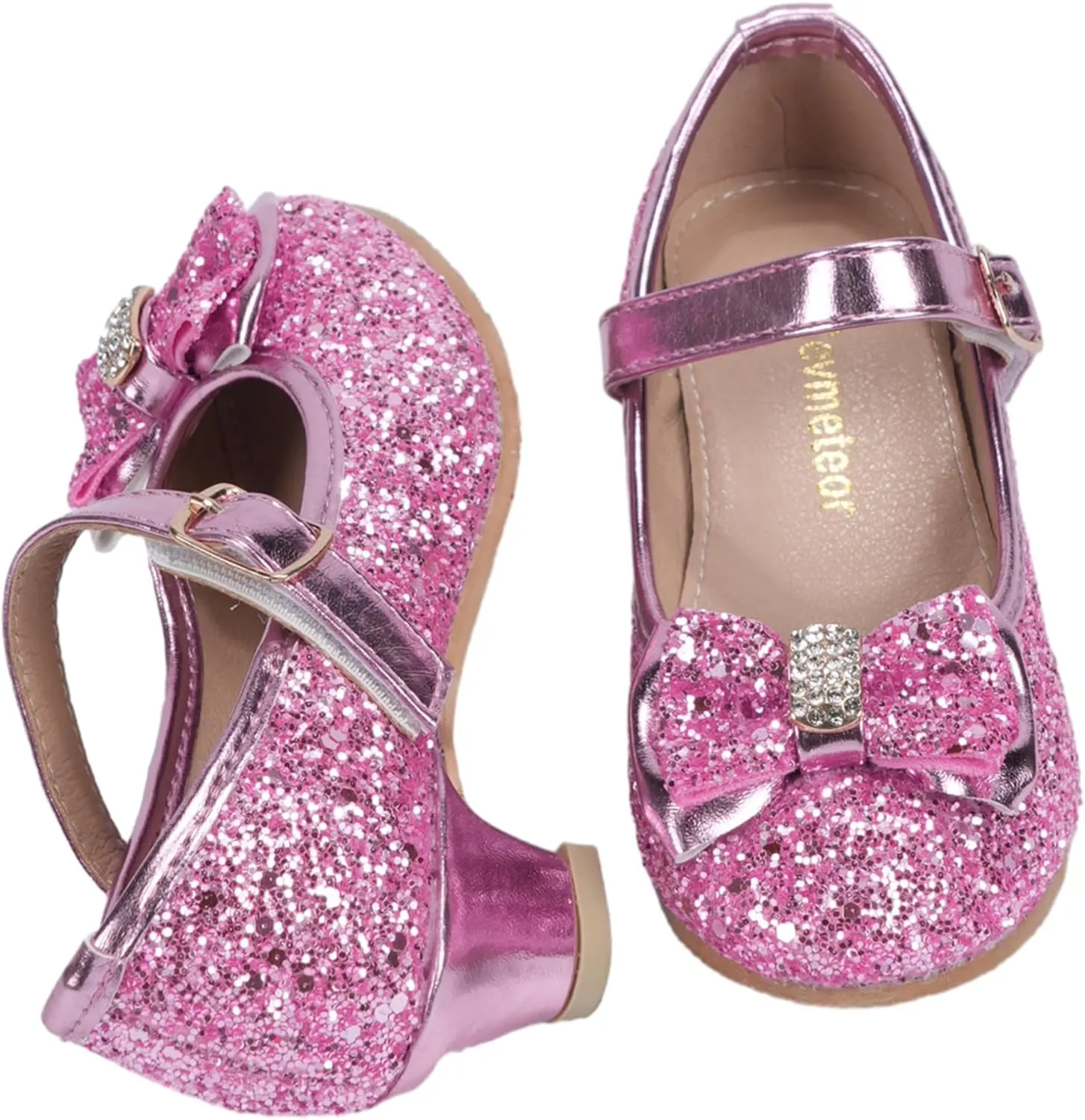 Girls Dress Shoes Low Heel Princess Shoes Wedding Party Mary Jane Flats for Toddler/Little Kids