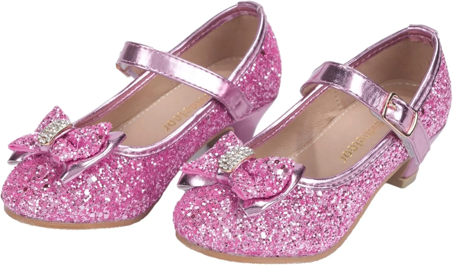 Girls Dress Shoes Low Heel Princess Shoes Wedding Party Mary Jane Flats for Toddler/Little Kids