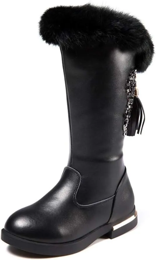 Girls Knee High Boots Genuine Leather Snow Boots Girls Winter Boots Kids