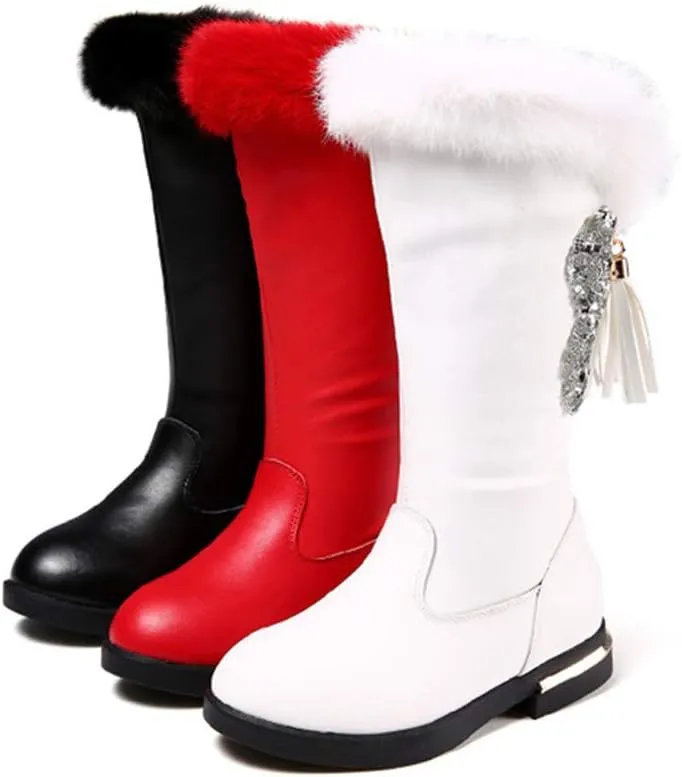 Girls Knee High Boots Genuine Leather Snow Boots Girls Winter Boots Kids