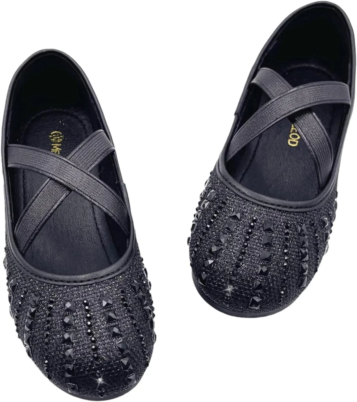 Girls Mary Jane Dress Shoes Rhinestone Dress Shoes Slip On Girl Ballet Flats for Wedding Party, Christmas（Little Kid/Big Kid）