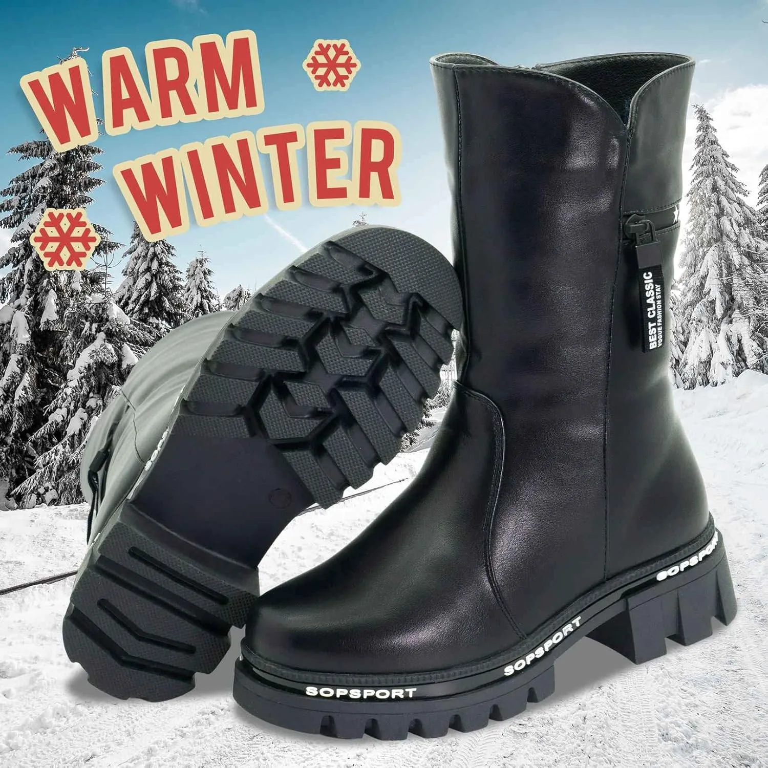 girls snow boots for girls shoes Little Big kids snow boots girls size Cold Weather Waterproof Outdoor Warm Faux Fur Lined Winter Flat Riding Boots Shoes(Little/Big Kid)