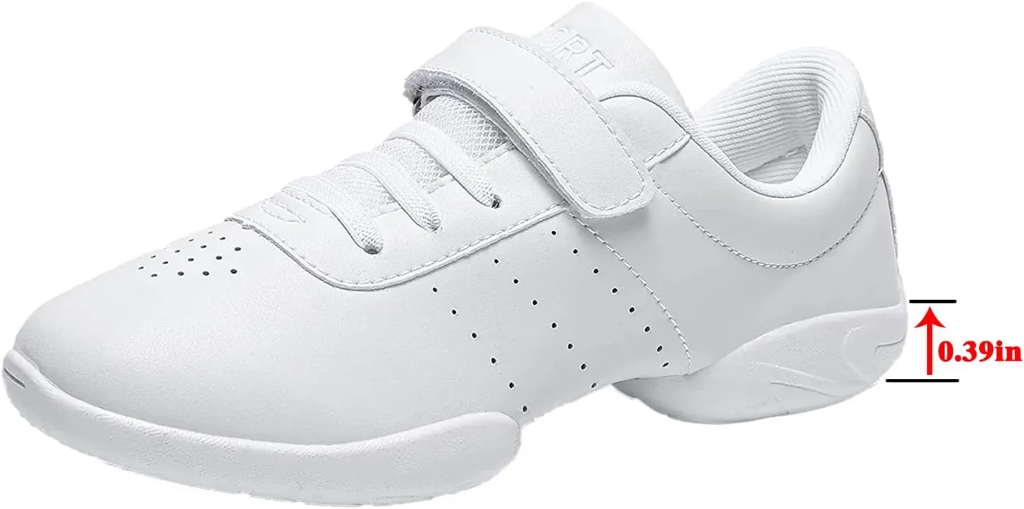 Girls White Cheerleading Dance Shoes Youth Athletic Training Tennis Walking Competition White Sneakers Girls