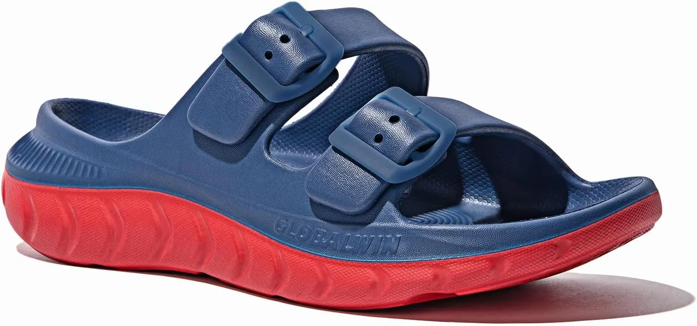 GLOBALWIN Recovery Slides For Women Mia Comfortable Sandals With Arch Support Indoor Outdoor Cloud Slippers Reduce Stress on Feet Lightweight
