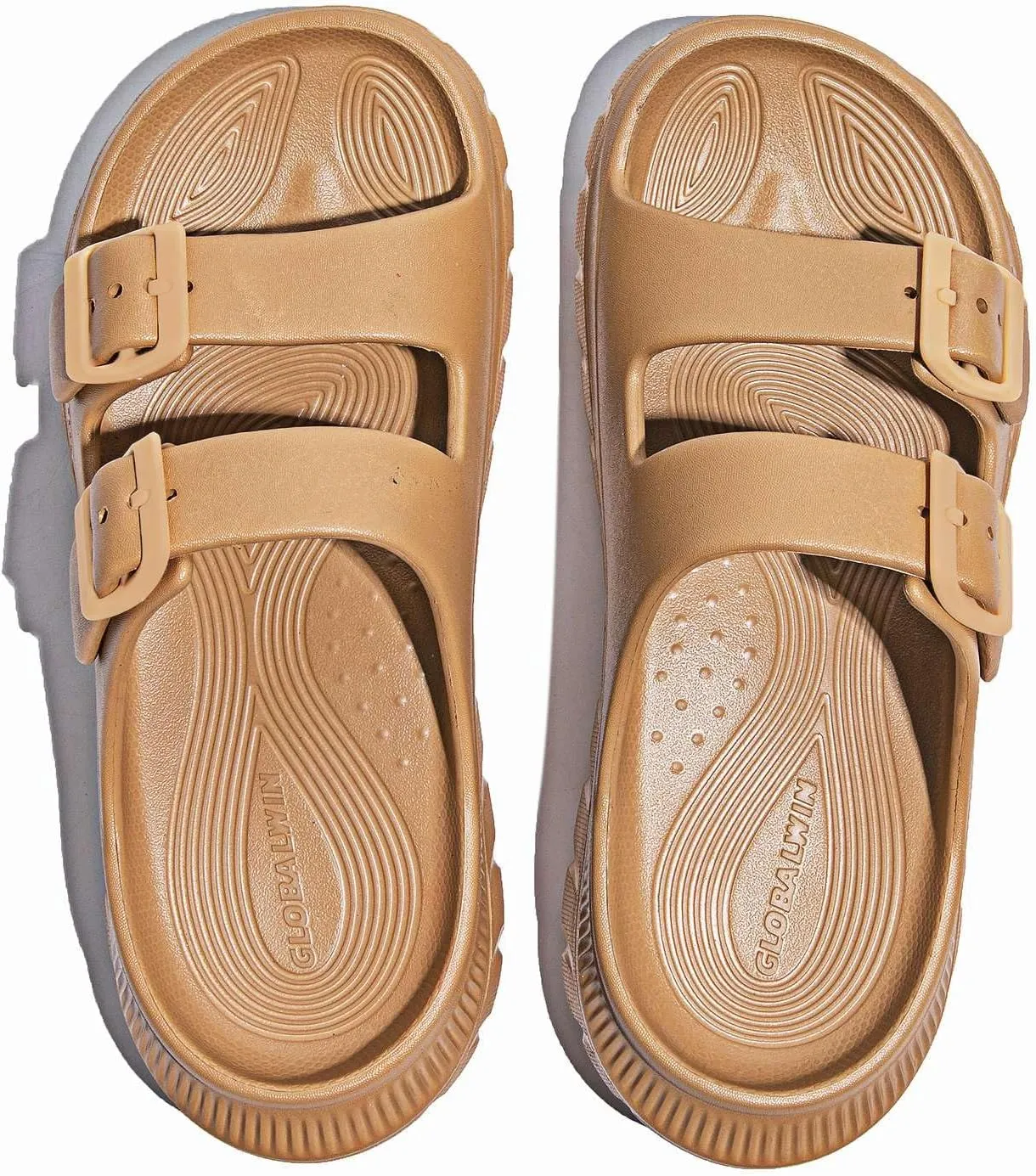GLOBALWIN Recovery Slides For Women Mia Comfortable Sandals With Arch Support Indoor Outdoor Cloud Slippers Reduce Stress on Feet Lightweight