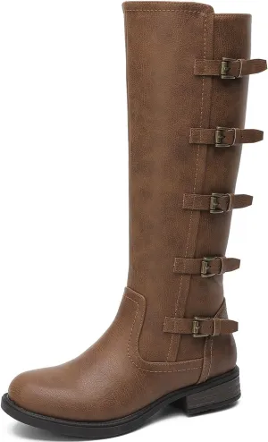 GLOBALWIN Women's Knee High Boots Horseback Riding Tall Boots For Women With Low Heel Comforable For Walking