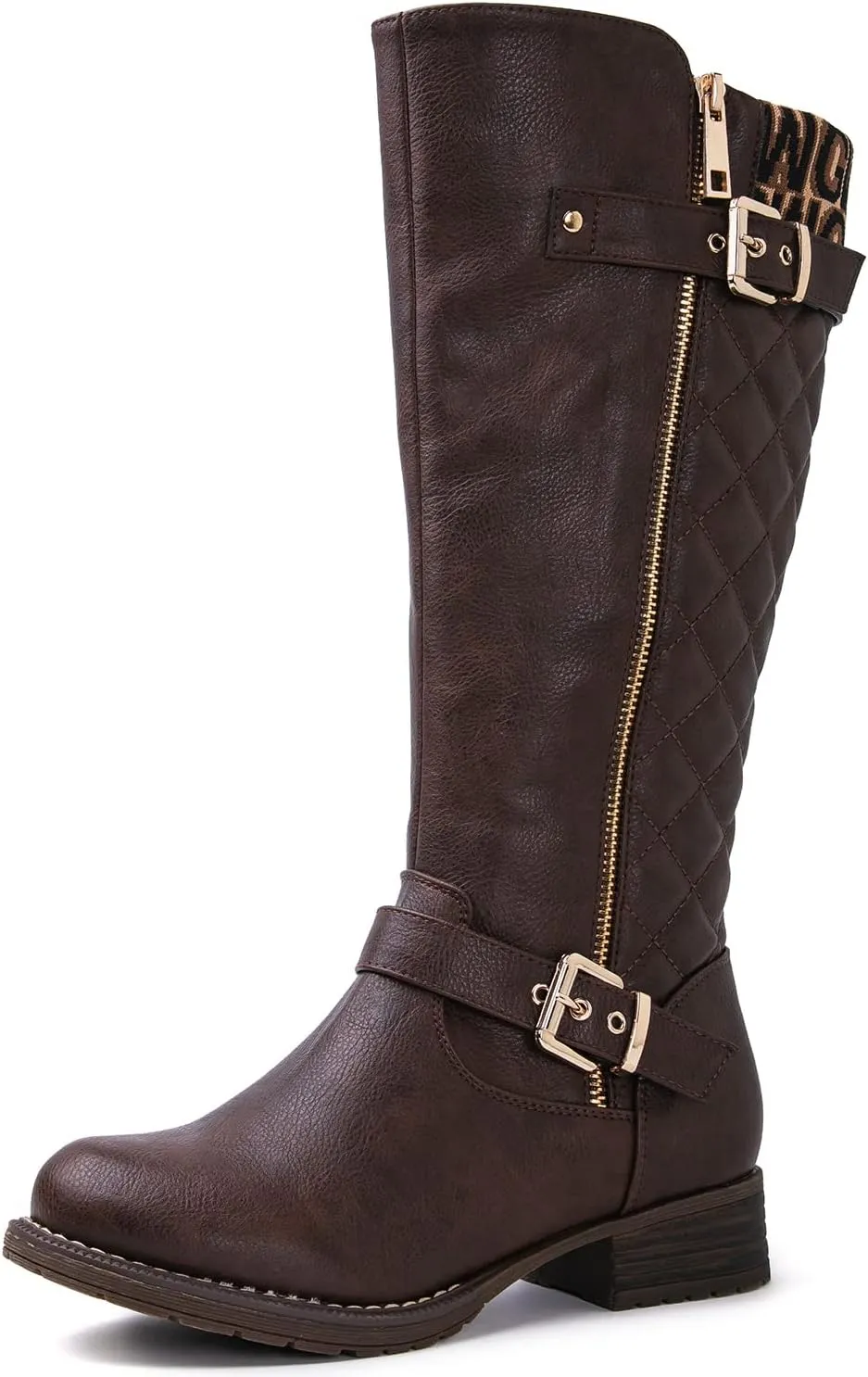 GLOBALWIN Women's Quilted Knee-High Fashion Dressy Riding Boots