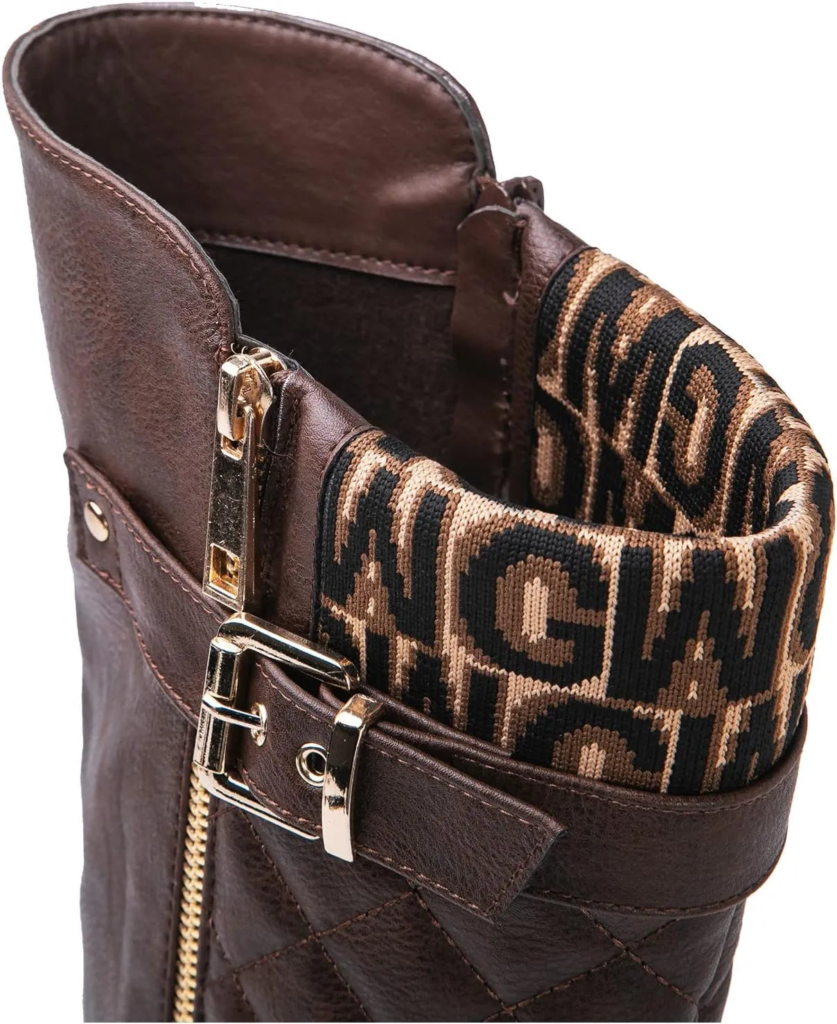 GLOBALWIN Women's Quilted Knee-High Fashion Dressy Riding Boots