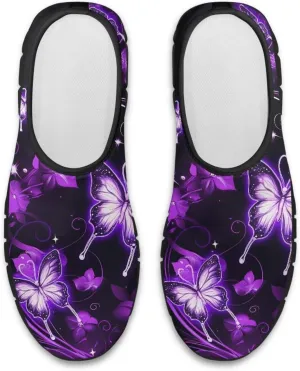 GOSTONG Floral Art Sneakers for Women Comfy Soft Sole Non Slip Walking Sneakers for Outdoor Travel Easy Slip on Lightweight Indoor Loafers Black US 5.5-11.5