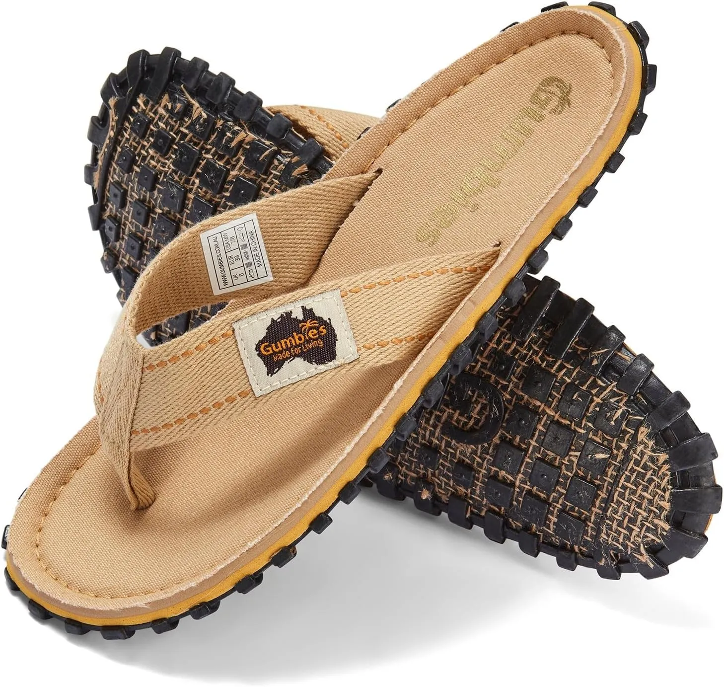 Gumbies Islander Unisex Flip Flops, with Supersoft Cotton Toe Post and Durable Recycled Rubber Sole - Comfort Guaranteed