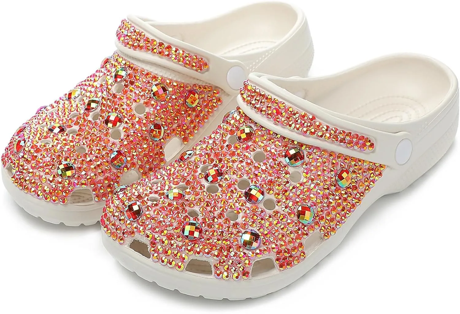 Hanfike Womens Casual Fashion Slide Mules with Rhinestone Closed Toe Comfort Flats