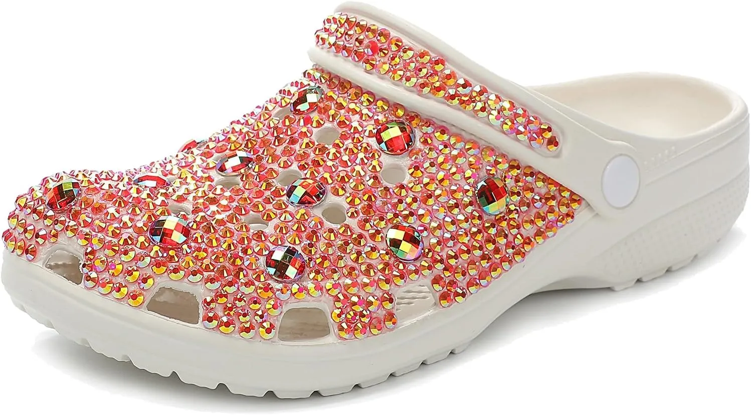 Hanfike Womens Casual Fashion Slide Mules with Rhinestone Closed Toe Comfort Flats