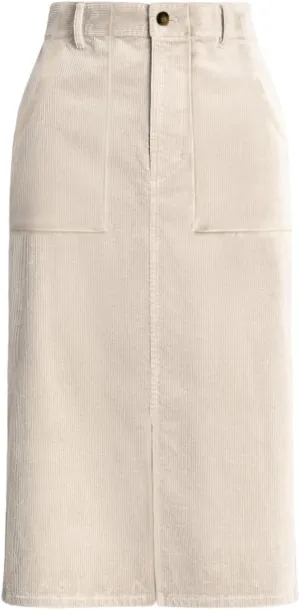 Happy Sailed Skirts for Women High Waist Split A Line Corduroy Skirt Casual Midi Skirts with Pockets
