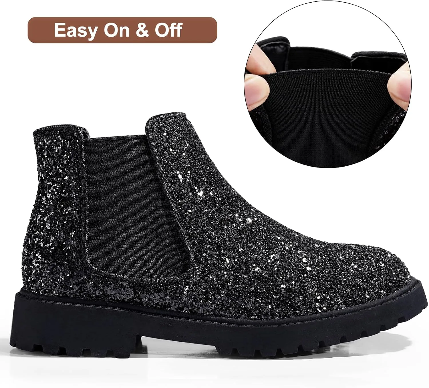 Harvest Land Girl Boots Kids Ankle Boots Warm Side Zipper Low Heel Short Booties Winter Anti-Slip Outdoor Shoes for Little Kids/Big Kids