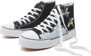hash bubbie Unisex Fashion High top Sneakers Womens Classic High Tops Canvas Shoes Casual Tennis Shoes for Men
