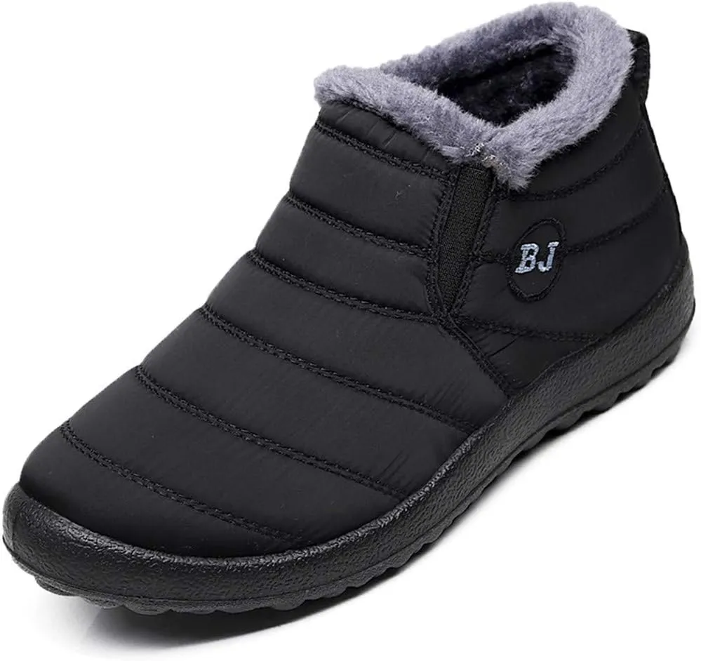 HAVINA Womens Warm Snow Boots Outdoor Fur Lining Winter Shoes Anti-Slip Lightweight Ankle Bootie
