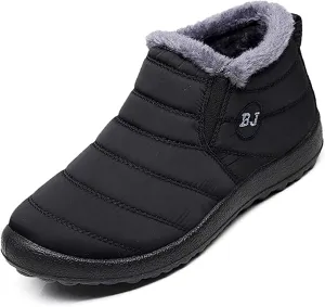 HAVINA Womens Warm Snow Boots Outdoor Fur Lining Winter Shoes Anti-Slip Lightweight Ankle Bootie