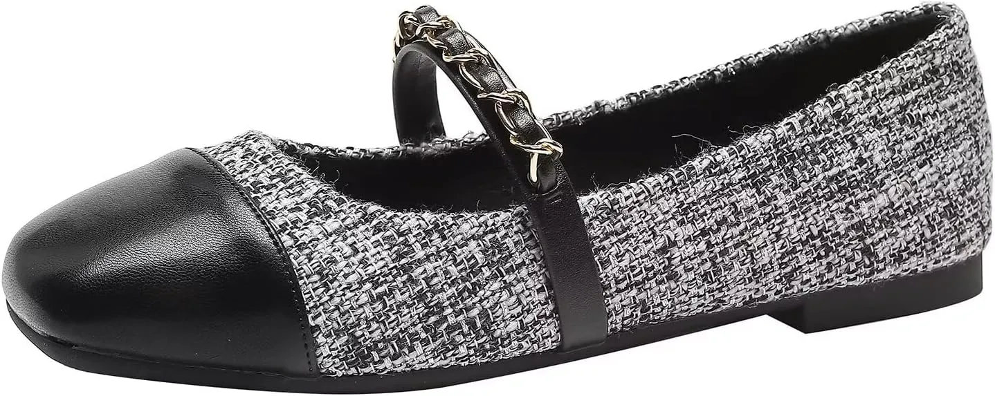 Hee grand Flats for Women, Mary Jane Shoes for Women, Women's Flats, Comfortable Flats Shoes Women, Womens Ballet Flats with Straps, Low Heel Dress Shoes,Womens Flats