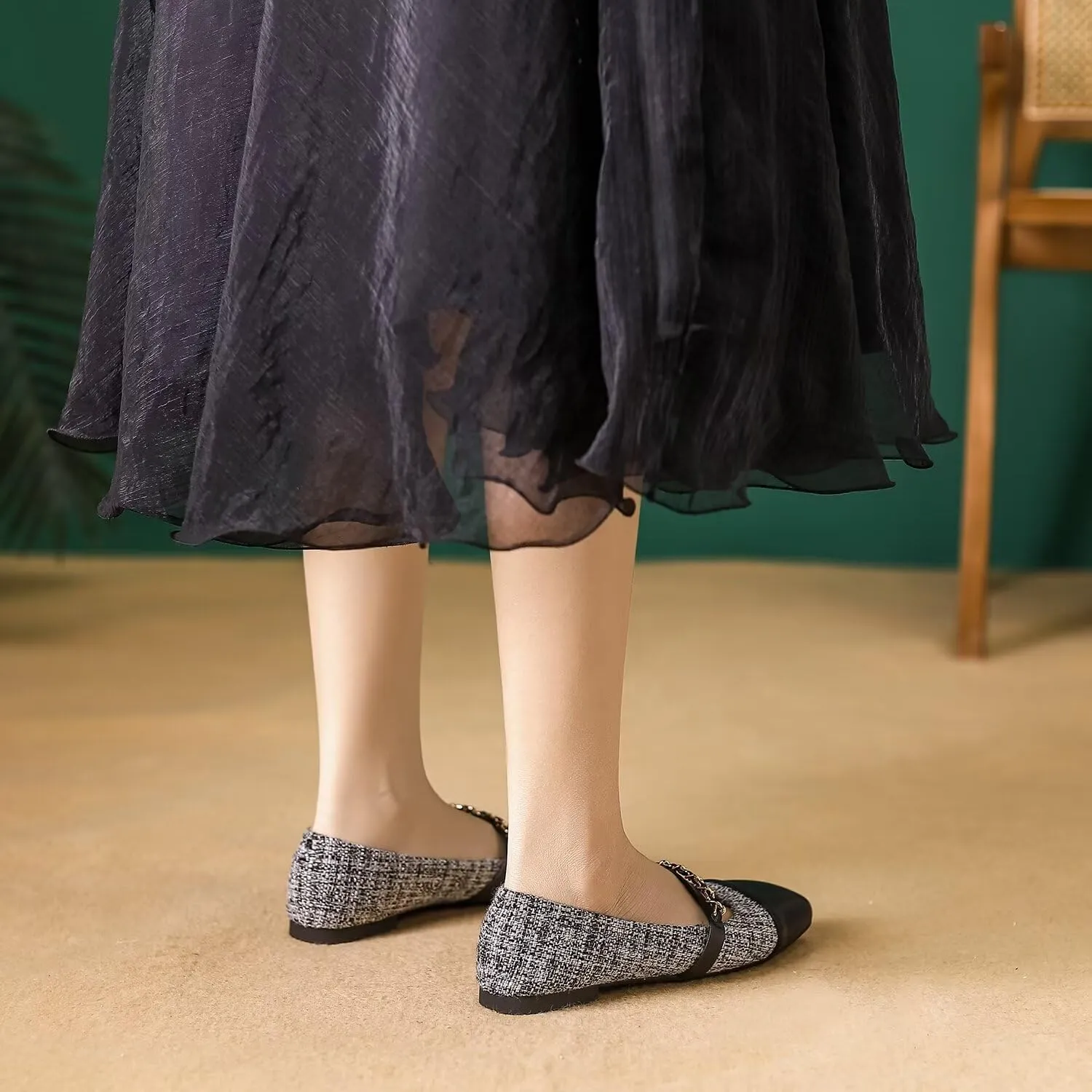 Hee grand Flats for Women, Mary Jane Shoes for Women, Women's Flats, Comfortable Flats Shoes Women, Womens Ballet Flats with Straps, Low Heel Dress Shoes,Womens Flats