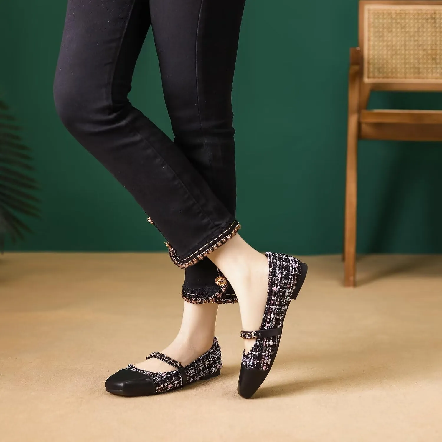 Hee grand Flats for Women, Mary Jane Shoes for Women, Women's Flats, Comfortable Flats Shoes Women, Womens Ballet Flats with Straps, Low Heel Dress Shoes,Womens Flats