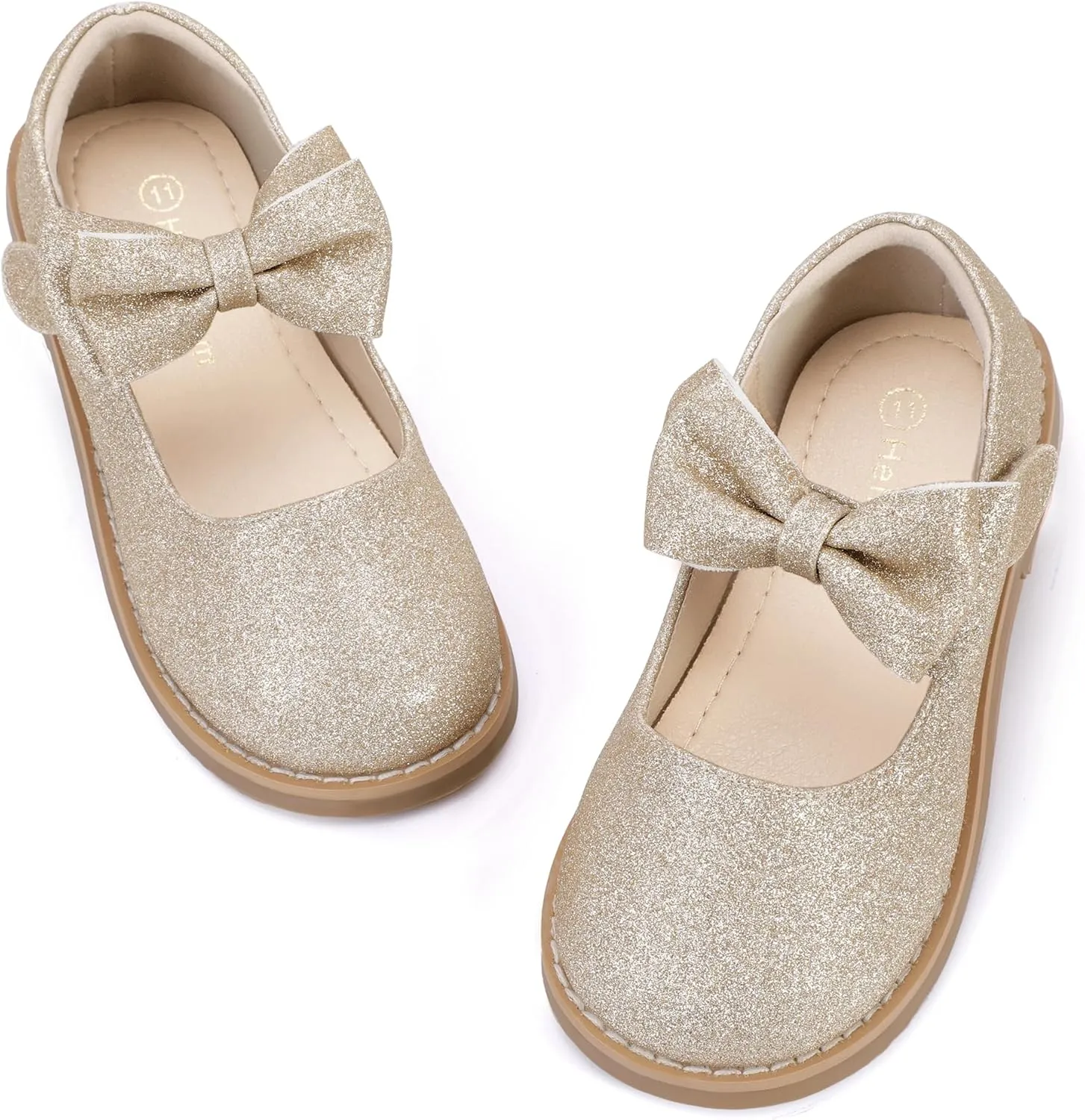 Hehainom Girls Mary Jane Shoes T-Strap Dress Ballet Flats Toddler Girls Wedding Party Uniform School Shoes