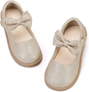 Hehainom Girls Mary Jane Shoes T-Strap Dress Ballet Flats Toddler Girls Wedding Party Uniform School Shoes