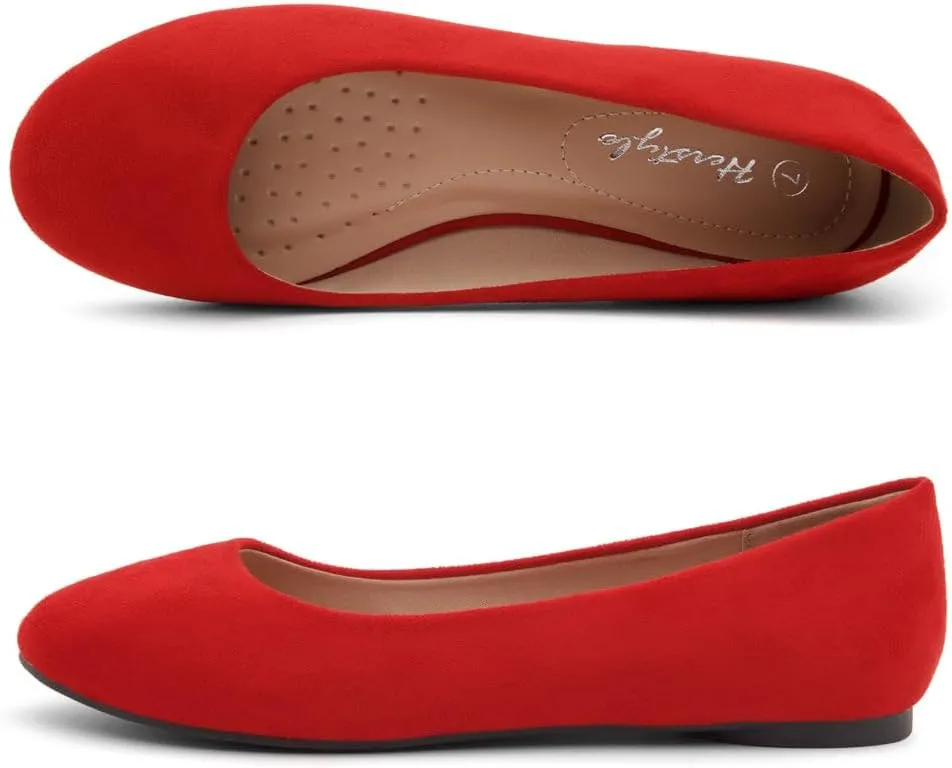 Herstyle Ever Memory Women's Ballet Flats Dressy Flat Shoes Almond Toe Ballerina Comfortable Slip-On Casual Flats for Daily Wear Work Office and Party