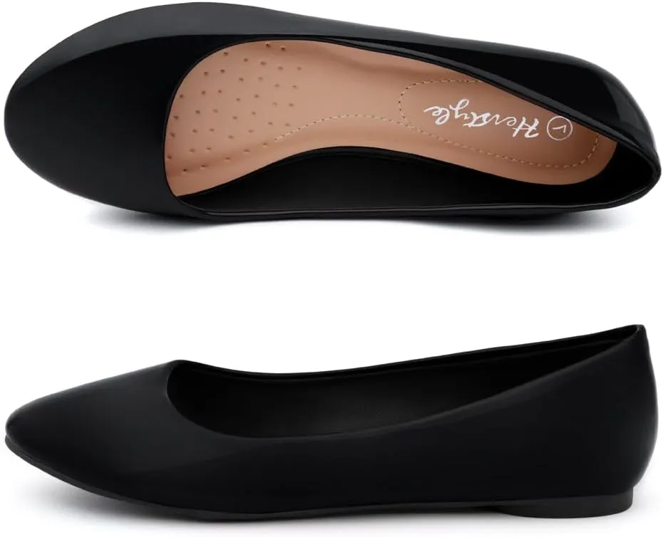 Herstyle Ever Memory Women's Ballet Flats Dressy Flat Shoes Almond Toe Ballerina Comfortable Slip-On Casual Flats for Daily Wear Work Office and Party