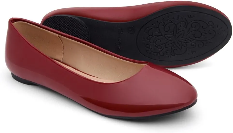 Herstyle Ever Memory Women's Ballet Flats Dressy Flat Shoes Almond Toe Ballerina Comfortable Slip-On Casual Flats for Daily Wear Work Office and Party