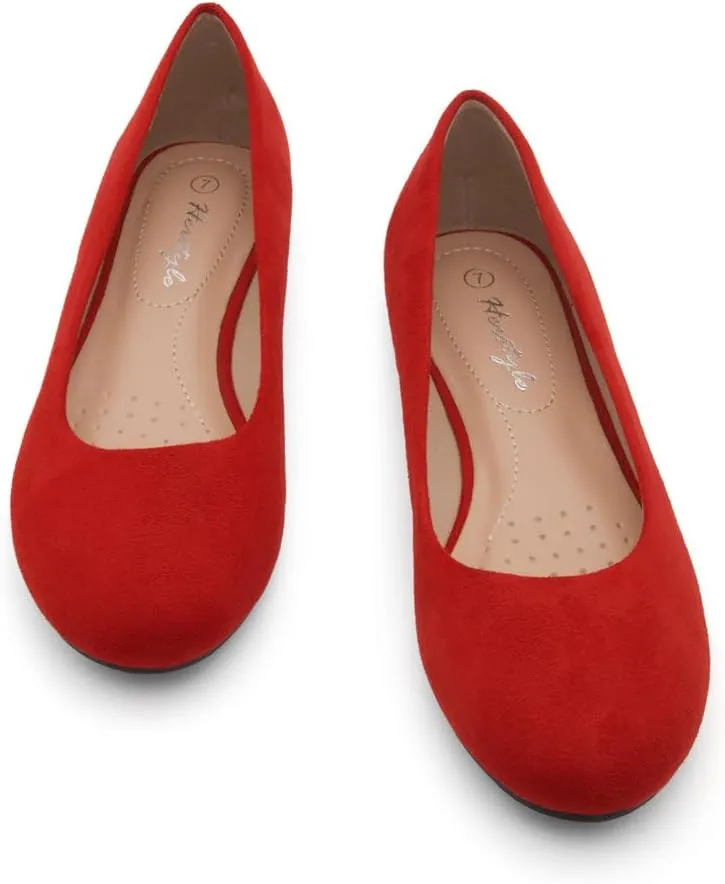 Herstyle Ever Memory Women's Ballet Flats Dressy Flat Shoes Almond Toe Ballerina Comfortable Slip-On Casual Flats for Daily Wear Work Office and Party