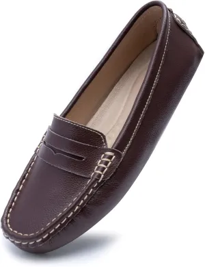 Heydonic Women's Loafers Moccasins Soft Casual Walking Driving Ladies Office Penny Flats Boat Shoes Women Slip On Comfortable Leather