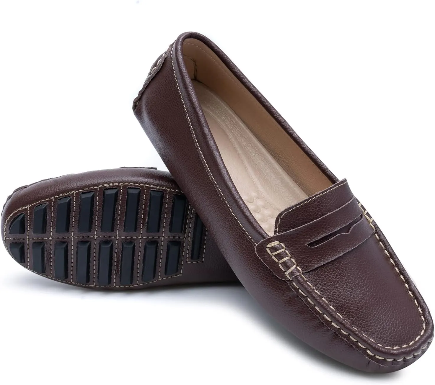 Heydonic Women's Loafers Moccasins Soft Casual Walking Driving Ladies Office Penny Flats Boat Shoes Women Slip On Comfortable Leather
