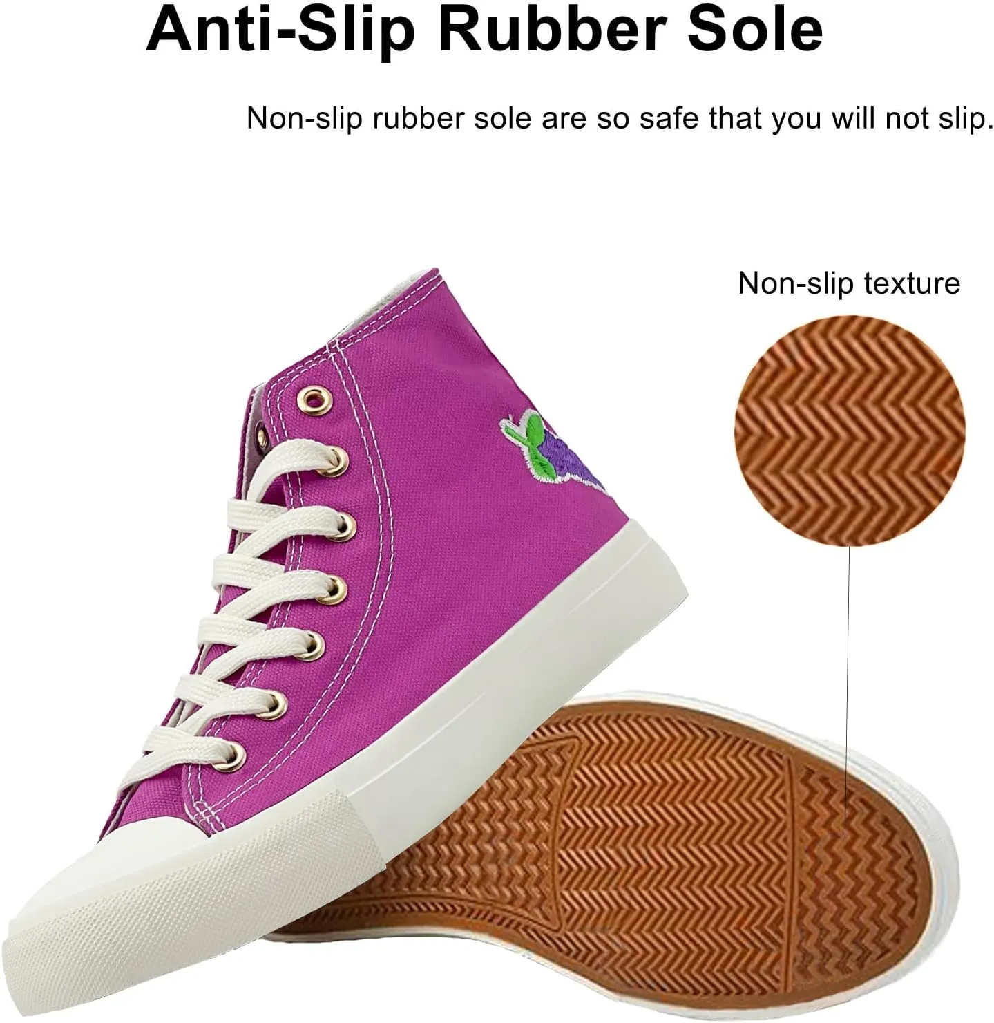 High Top Sneakers for Women Canvas Shoes Fruits Embroidery High Tops Women Casual Shoes Lace Up Fashion Sneakers