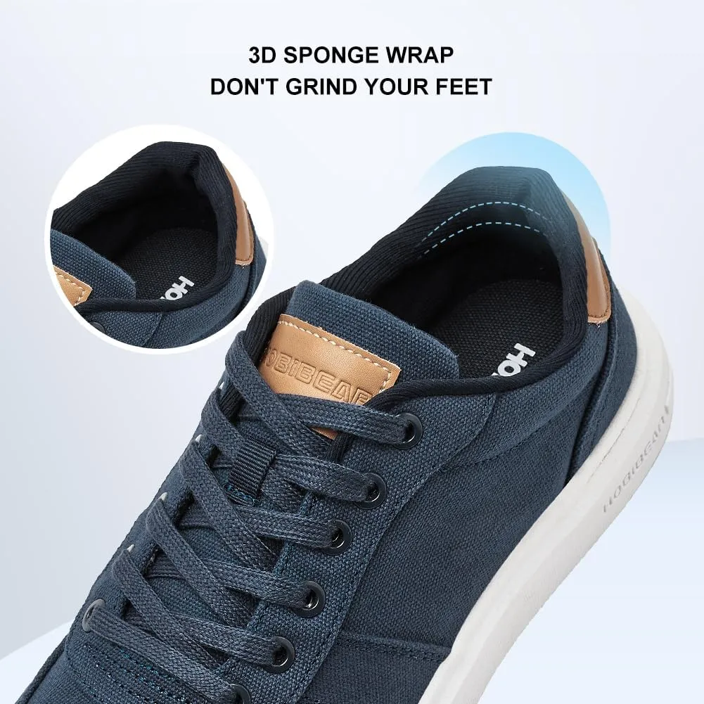 HOBIBEAR Men's Canvas Shoes Classic Low Top Sneakers Casual Walking Shoes