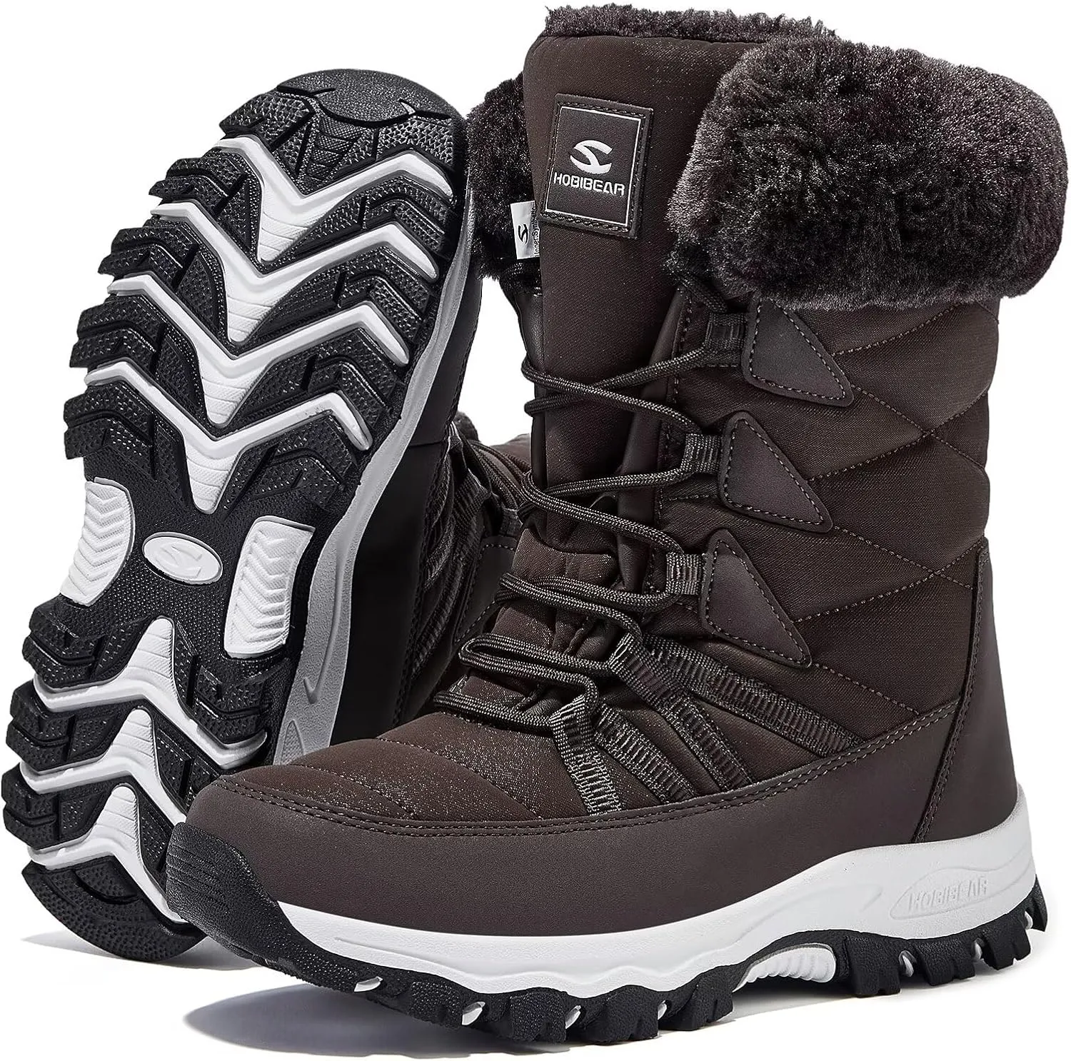 HOBIBEAR Women's Waterproof Winter Snow Boots Lightweight Anti-Slip Warm Outdoor Mid-Calf Booties