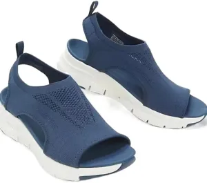 HOCEDO Orthopedic Sandals, 2023 Thick Platform Solid Women's Casual Wedge Sandals, Open Toe Buckle Women's Summer Beach Sandals