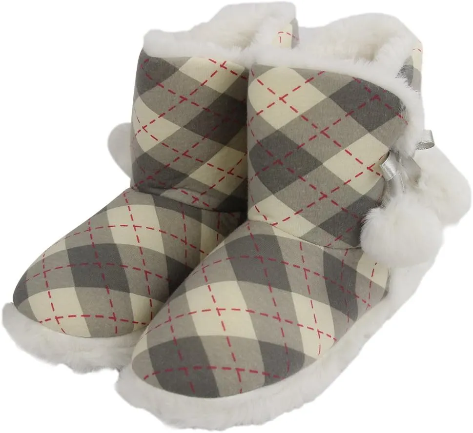 Home Slipper Women's Cute Fun Fuzzy Pom Pom Bedroom Booties Slippers Indoor Boots Slippers