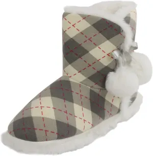 Home Slipper Women's Cute Fun Fuzzy Pom Pom Bedroom Booties Slippers Indoor Boots Slippers