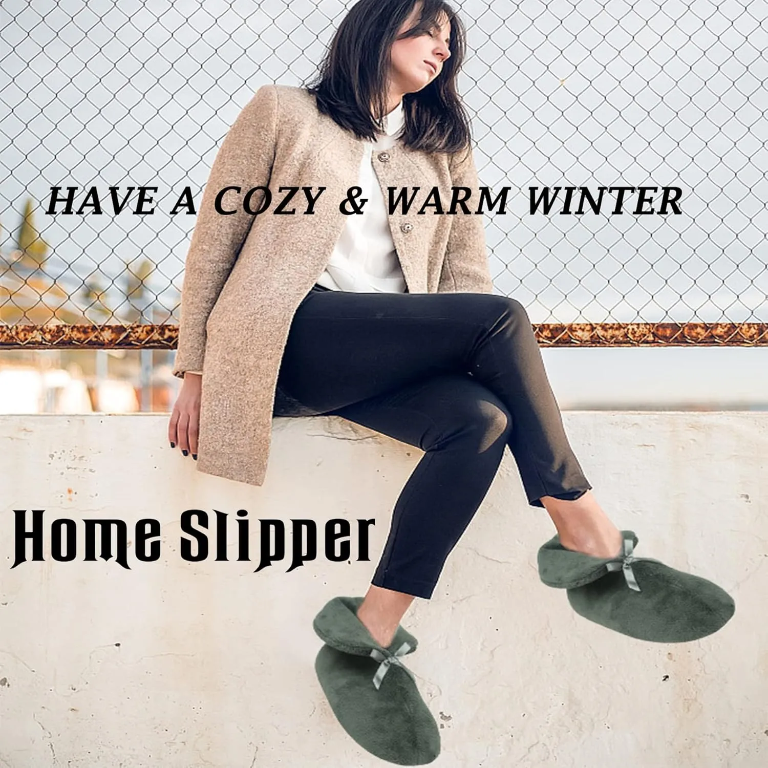 Home Slipper Womens Warm Indoor Slippers Coral Velvet Winter Boots Non Slip House Shoes