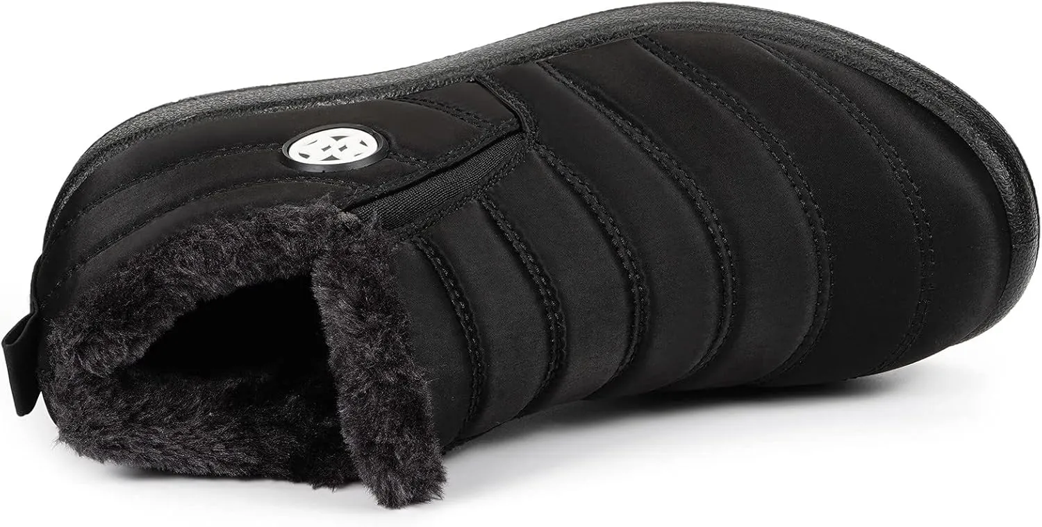 Hsyooes Womens Warm Fur Lined Winter Snow Boots Waterproof Ankle Boots Outdoor Booties Comfortable Shoes for Women