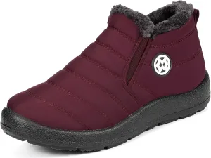 Hsyooes Womens Warm Fur Lined Winter Snow Boots Waterproof Ankle Boots Outdoor Booties Comfortable Shoes for Women