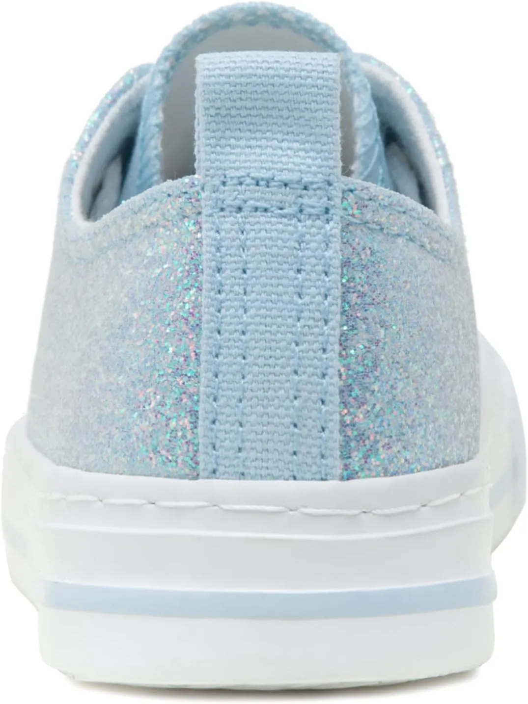 HugRain Little Girls Kids Classic Sparkle Low Top Lace Up Sneakers Walking Shoes