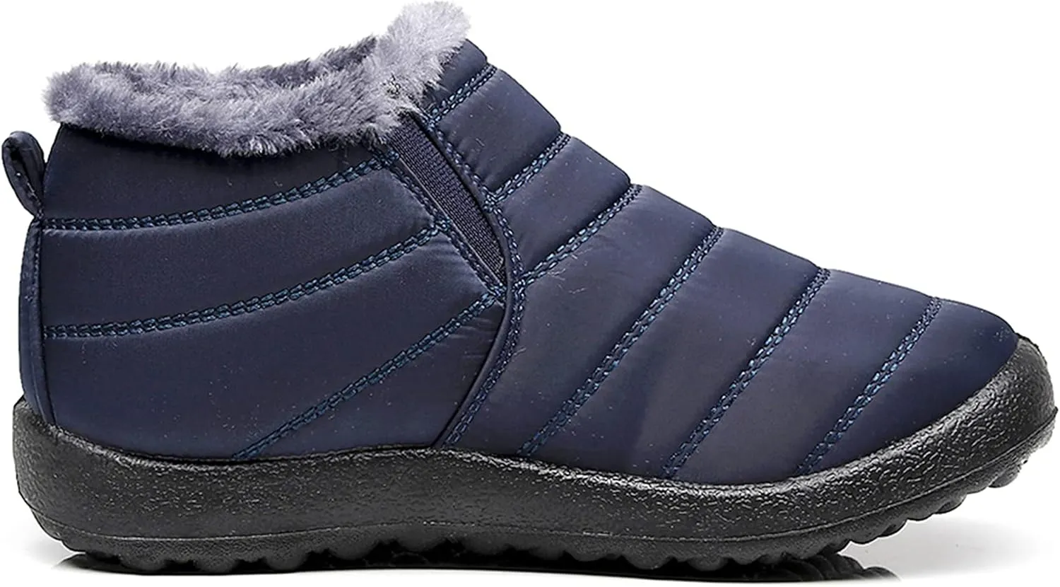 INEELUYI Men Women Winter Boots Outdoor Warm Fur Lined Slip On Sneakers Anti-Slip Waterproof Snow Boots