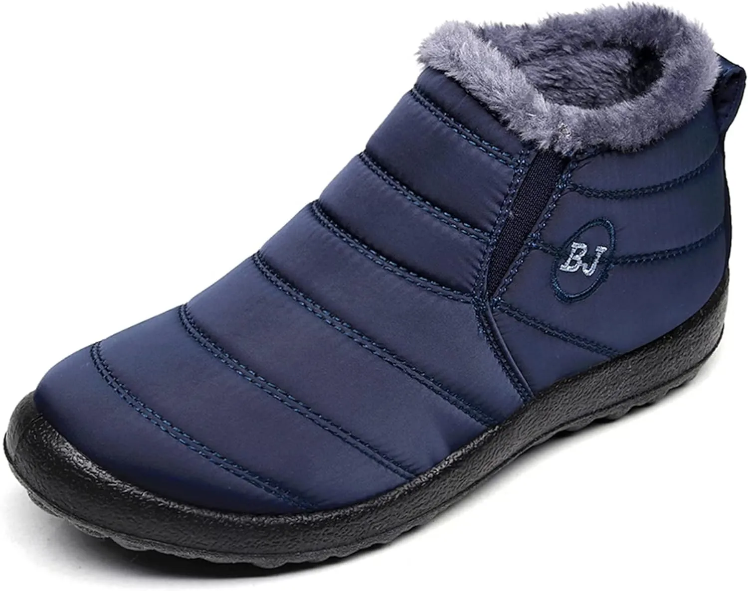 INEELUYI Men Women Winter Boots Outdoor Warm Fur Lined Slip On Sneakers Anti-Slip Waterproof Snow Boots