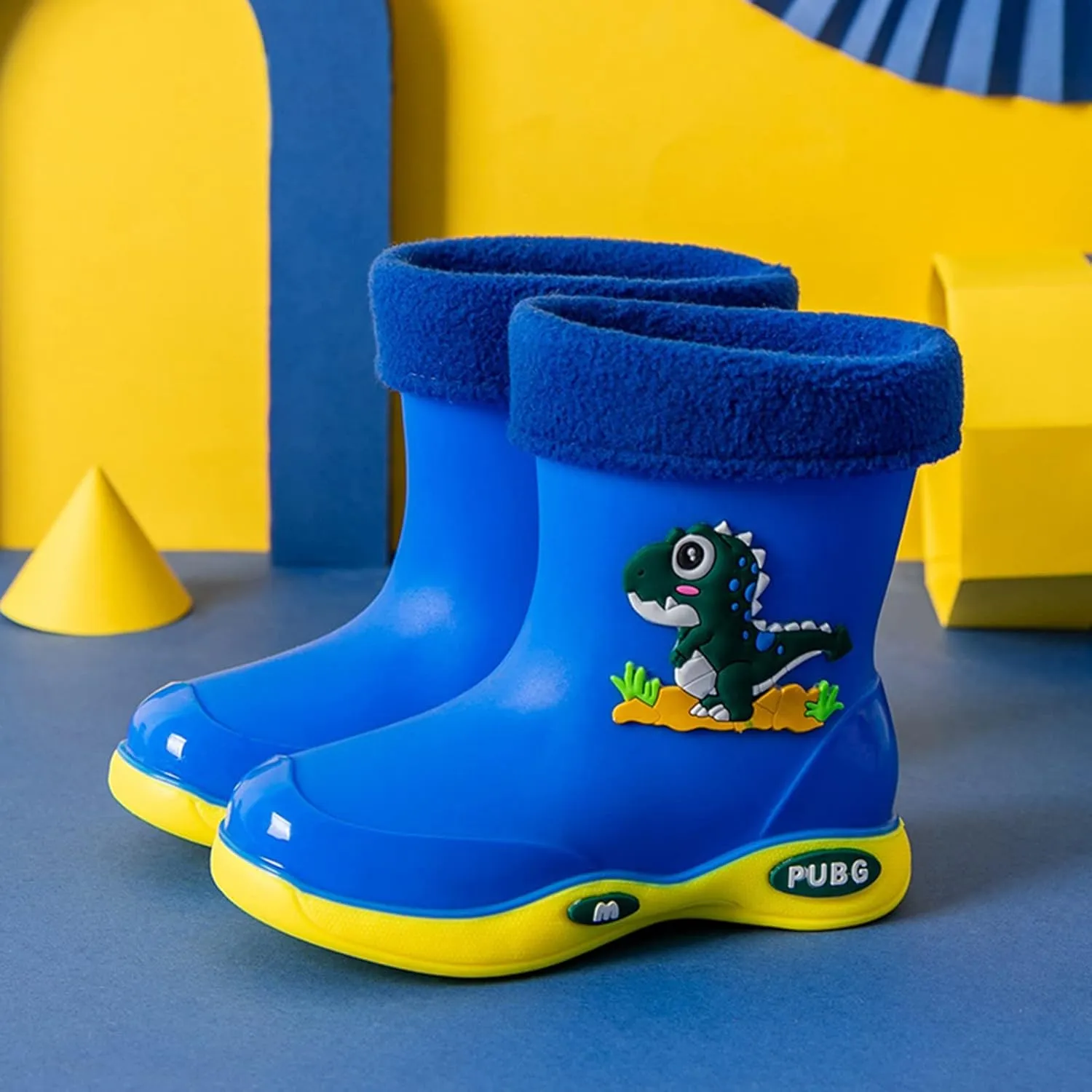 Infant Boys Girls Cute 𝐂rocodile Rain Shoes Non Slip Water Shoes Winter Warm Fleece 𝐋ining Classic Rain Boots