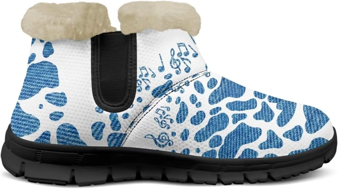Jeiento Animal Print Winter Boots for Women Warm Inner Slip On Winter Shoes Walking Boots